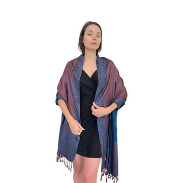 Cashmere Scarf - Contrast Border - Soft & Stylish Scarf for Women