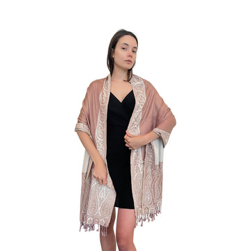 Cashmere Scarf - Contrast Border - Soft & Stylish Scarf for Women