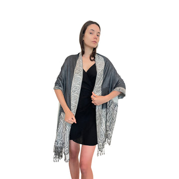 Cashmere Scarf - Contrast Border - Soft & Stylish Scarf for Women