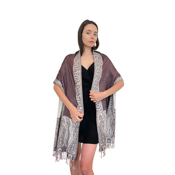 Cashmere Scarf - Contrast Border - Soft & Stylish Scarf for Women