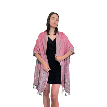 Cashmere Scarf - Contrast Border - Soft & Stylish Scarf for Women