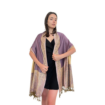 Cashmere Scarf - Contrast Border - Soft & Stylish Scarf for Women