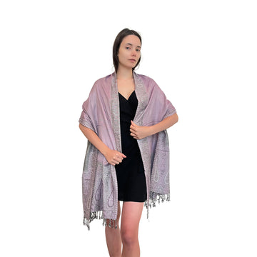 Cashmere Scarf - Contrast Border - Soft & Stylish Scarf for Women