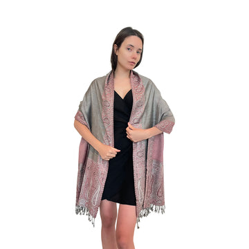 Cashmere Scarf - Contrast Border - Soft & Stylish Scarf for Women