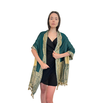 Cashmere Scarf - Contrast Border - Soft & Stylish Scarf for Women