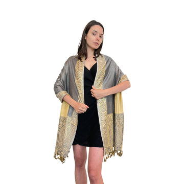 Cashmere Scarf - Contrast Border - Soft & Stylish Scarf for Women