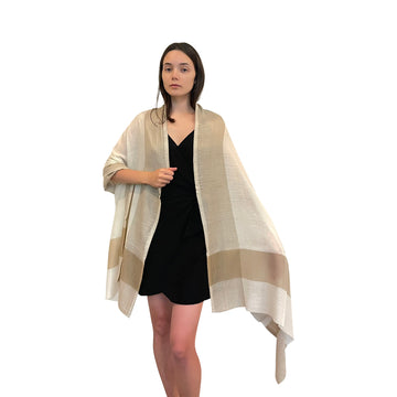 Pashmina Fish Bone Border Scarf - Soft & Stylish Scarf for Women