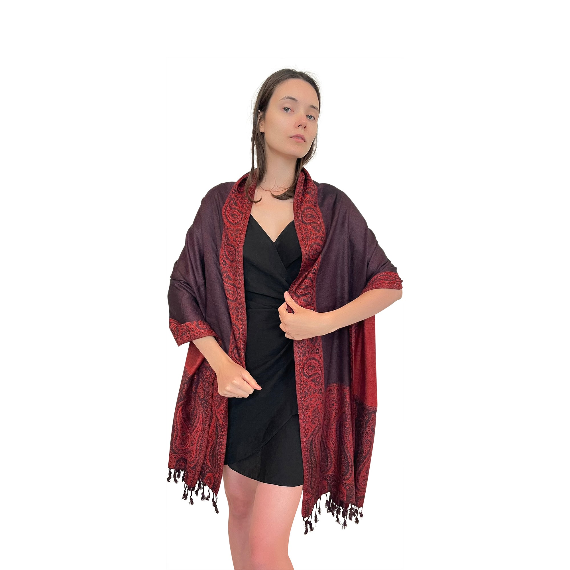 Cashmere Scarf - Contrast Border - Soft & Stylish Scarf for Women