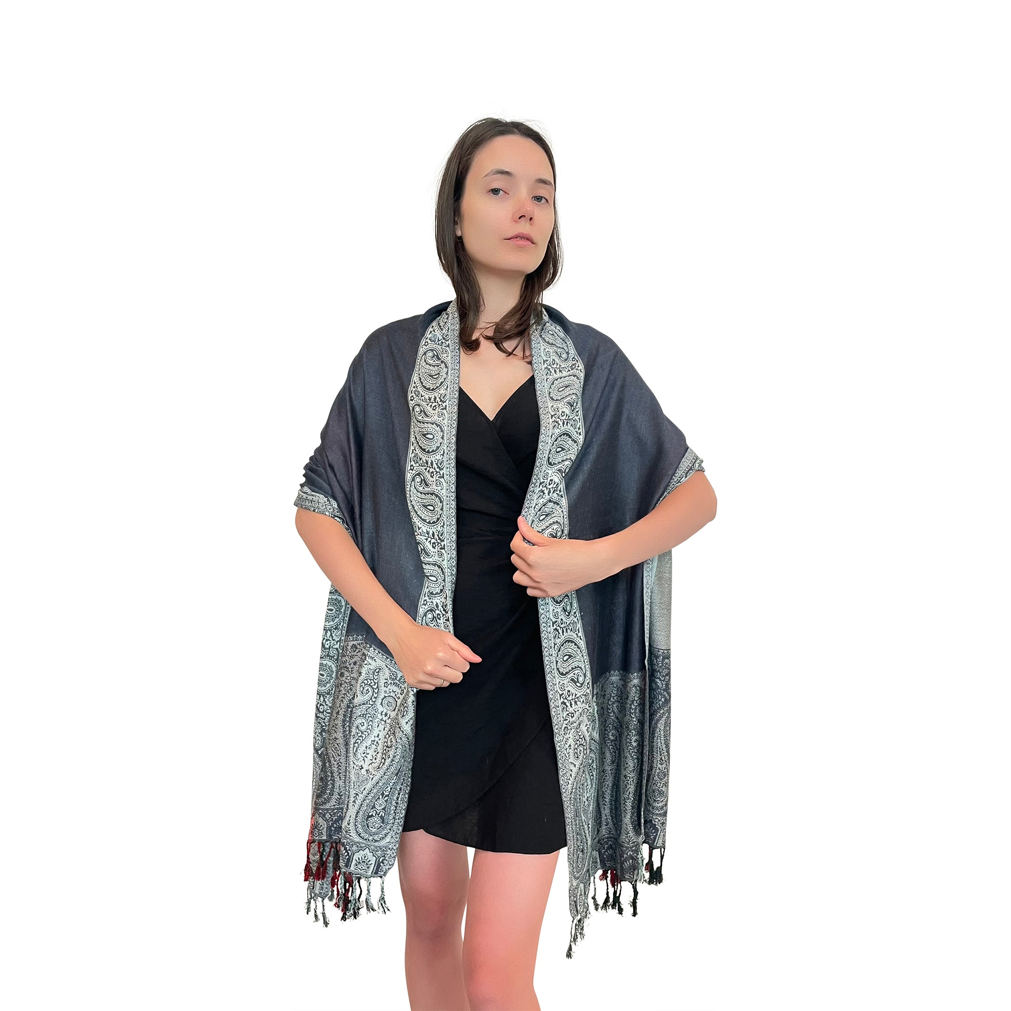 Cashmere Scarf - Contrast Border - Soft & Stylish Scarf for Women