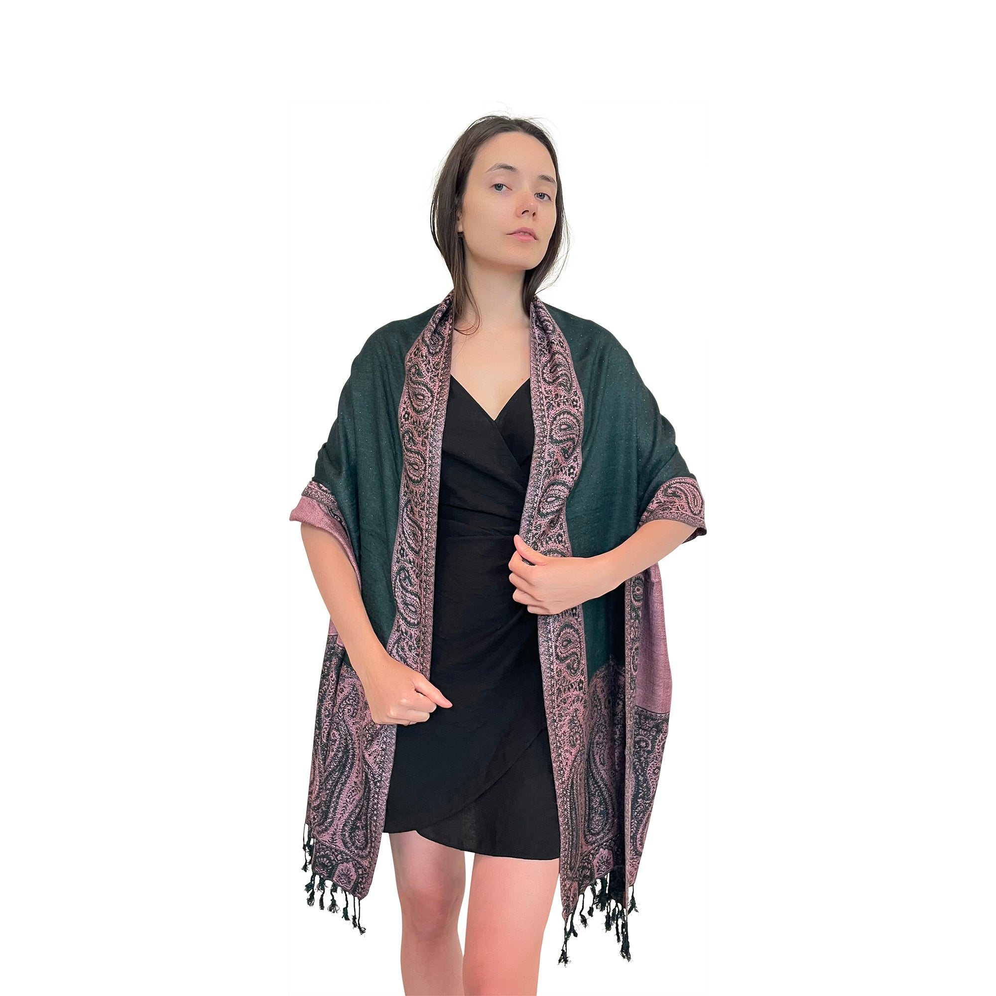 Cashmere Scarf - Contrast Border - Soft & Stylish Scarf for Women